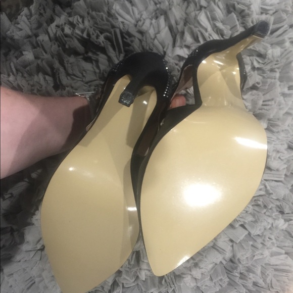 Rocker Glam Black Ankle Booties with Bling, Size 7 - Picture 4 of 4